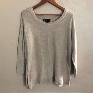 Lane Bryant Neutral Side Zipper Knit Sweater